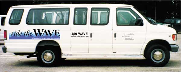 Side view of WAVE van